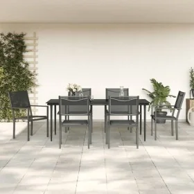 Juego de comedor para jardín 7 piezas acero y textilene negro de , Conjuntos de jardín - Ref: Foro24-3200724, Precio: 399,65 ...