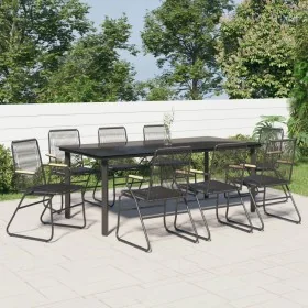 Juego de comedor de jardín 9 piezas ratán PVC negro by , Garden sets - Ref: Foro24-3099214, Price: 689,58 €, Discount: -5%%