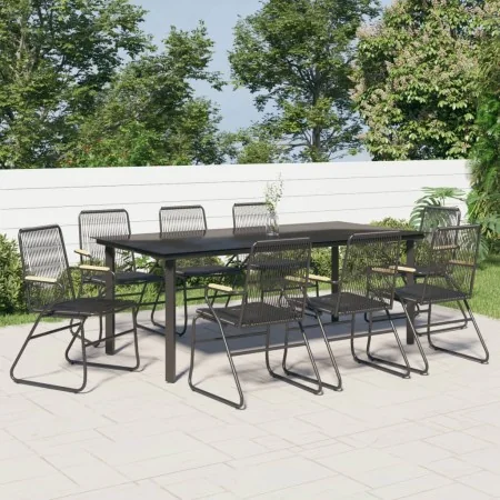 Juego de comedor de jardín 9 piezas ratán PVC negro von , Gartensets - Ref: Foro24-3099214, Preis: 689,58 €, Rabatt: -5%%
