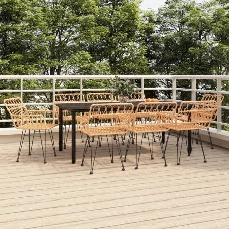 Juego de comedor de jardín 9 piezas ratán sintético de , Conjuntos de jardín - Ref: Foro24-3157865, Precio: 745,66 €, Descuen...