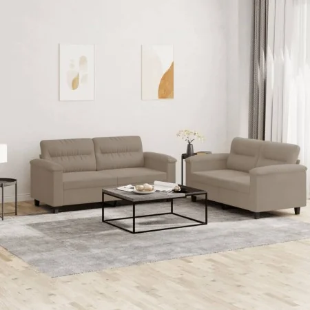 Juego de sofás con cojines 2 piezas tela microfibra taupe von , Sofas - Ref: Foro24-3202314, Preis: 511,59 €, Rabatt: -5%%