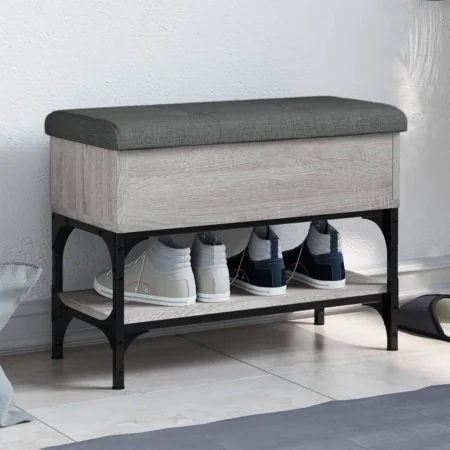 Banco zapatero madera de ingeniería gris Sonoma 62x32x45 cm | Foro24.es | Tu tienda online para hogar, jardín y más Foro24.es