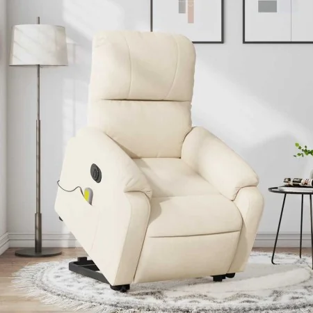 Sillón masaje eléctrico reclinable elevable tela beige by , Armchairs - Ref: Foro24-3204955, Price: 394,35 €, Discount: -5%%