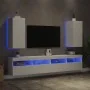Muebles de TV de pared con luces LED 2 uds blanco 30,5x35x70 cm by , TV Furniture - Ref: Foro24-837233, Price: 102,41 €, Disc...