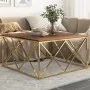 Mesa de centro de acero inoxidable dorado y madera maciza | Foro24.es | Tu tienda online para hogar, jardín y más Foro24.es