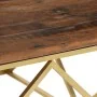 Mesa de centro de acero inoxidable dorado y madera maciza | Foro24.es | Tu tienda online para hogar, jardín y más Foro24.es