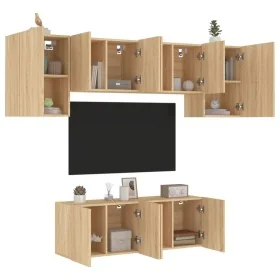 Muebles de TV de pared 6 pzas madera de ingeniería roble Sonoma by , TV Furniture - Ref: Foro24-3216441, Price: 201,90 €, Dis...
