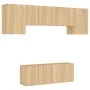 Muebles de TV de pared 6 pzas madera de ingeniería roble Sonoma by , TV Furniture - Ref: Foro24-3216441, Price: 201,90 €, Dis...