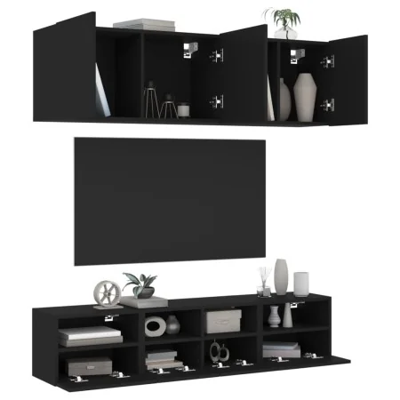 Muebles de TV de pared 5 piezas madera de ingeniería negro von , TV-Möbel - Ref: Foro24-3216512, Preis: 171,82 €, Rabatt: -5%%