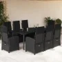 Set de comedor de jardín 9 pzas y cojines ratán sintético negro by , Garden sets - Ref: Foro24-3212541, Price: 1,00 €, Discou...