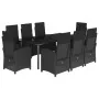 Set de comedor de jardín 9 pzas y cojines ratán sintético negro by , Garden sets - Ref: Foro24-3212541, Price: 1,00 €, Discou...