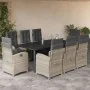 Set comedor de jardín 9 pzas cojines ratán sintético gris claro by , Garden sets - Ref: Foro24-3212611, Price: 1,00 €, Discou...