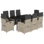 Set comedor de jardín 9 pzas cojines ratán sintético gris claro by , Garden sets - Ref: Foro24-3212611, Price: 1,00 €, Discou...