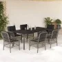 Set comedor jardín 7 pzas y cojines ratán sintético gris by , Garden sets - Ref: Foro24-3212136, Price: 753,71 €, Discount: -5%%