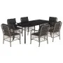 Set comedor jardín 7 pzas y cojines ratán sintético gris by , Garden sets - Ref: Foro24-3212136, Price: 753,71 €, Discount: -5%%