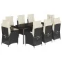 Set de comedor de jardín 9 pzas y cojines ratán sintético negro by , Garden sets - Ref: Foro24-3213172, Price: 1,00 €, Discou...
