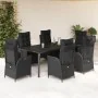 Set de comedor de jardín 7 pzas y cojines ratán sintético negro von , Gartensets - Ref: Foro24-3213191, Preis: 999,30 €, Raba...