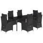Set de comedor de jardín 7 pzas y cojines ratán sintético negro von , Gartensets - Ref: Foro24-3213191, Preis: 999,30 €, Raba...