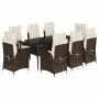 Set comedor para jardín 9 pzas y cojines ratán sintético marrón von , Gartensets - Ref: Foro24-3213203, Preis: 1,00 €, Rabatt...