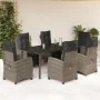 Set comedor jardín 7 pzas y cojines ratán sintético gris by , Garden sets - Ref: Foro24-3213000, Price: 1,00 €, Discount: -5%%