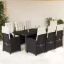 Set de comedor de jardín 9 pzas y cojines ratán sintético negro by , Garden sets - Ref: Foro24-3212309, Price: 1,00 €, Discou...