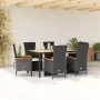 Set de comedor de jardín 7 pzas y cojines ratán sintético negro von , Gartensets - Ref: Foro24-3277509, Preis: 906,70 €, Raba...