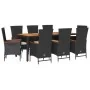 Set de comedor de jardín 9 pzas y cojines ratán sintético negro von , Gartensets - Ref: Foro24-3277516, Preis: 1,00 €, Rabatt...