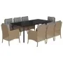 Set comedor de jardín 9 pzas con cojines ratán sintético beige by , Garden sets - Ref: Foro24-3211989, Price: 1,00 €, Discoun...