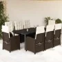 Set comedor para jardín 9 pzas y cojines ratán sintético marrón by , Garden sets - Ref: Foro24-3212349, Price: 1,00 €, Discou...