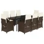 Set comedor para jardín 9 pzas y cojines ratán sintético marrón by , Garden sets - Ref: Foro24-3212349, Price: 1,00 €, Discou...