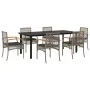 Set comedor jardín 7 pzas y cojines ratán sintético gris | Foro24.es | Tu tienda online para hogar, jardín y más Foro24.es