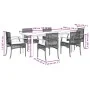 Set comedor jardín 7 pzas y cojines ratán sintético gris | Foro24.es | Tu tienda online para hogar, jardín y más Foro24.es