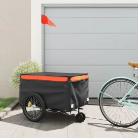 Remolque para bicicleta hierro negro y naranja 45 kg de , Remolques para bicicletas - Ref: Foro24-94110, Precio: 104,68 €, De...