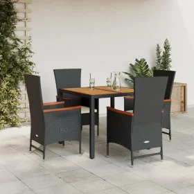 Set de muebles jardín 5 pzas con cojines ratán sintético negro von , Gartensets - Ref: Foro24-3277502, Preis: 626,25 €, Rabat...