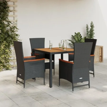 Set de muebles jardín 5 pzas con cojines ratán sintético negro von , Gartensets - Ref: Foro24-3277502, Preis: 626,25 €, Rabat...