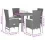 Set de muebles jardín 5 pzas con cojines ratán sintético negro von , Gartensets - Ref: Foro24-3277502, Preis: 626,25 €, Rabat...