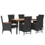 Set de comedor de jardín 7 pzas y cojines ratán sintético negro von , Gartensets - Ref: Foro24-3277514, Preis: 899,47 €, Raba...