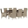 Set comedor de jardín 9 pzas con cojines ratán sintético beige von , Gartensets - Ref: Foro24-3277580, Preis: 1,00 €, Rabatt:...