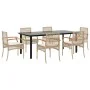 Set comedor de jardín 7 pzas con cojines ratán sintético beige | Foro24.es | Tu tienda online para hogar, jardín y más Foro24.es