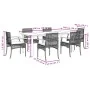Set comedor de jardín 7 pzas con cojines ratán sintético beige | Foro24.es | Tu tienda online para hogar, jardín y más Foro24.es
