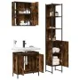 Set de muebles baño 3 pzas madera contrachapada roble ahumado | Foro24.es | Tu tienda online para hogar, jardín y más Foro24.es