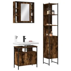 Set de muebles baño 3 pzas madera contrachapada roble ahumado by , Bathroom furniture - Ref: Foro24-3214737, Price: 182,61 €,...