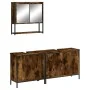 Set de muebles baño 3 pzas madera contrachapada roble ahumado de , Muebles de baño - Ref: Foro24-3214672, Precio: 170,45 €, D...