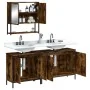 Set de muebles baño 3 pzas madera contrachapada roble ahumado de , Muebles de baño - Ref: Foro24-3214672, Precio: 170,45 €, D...