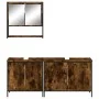 Set de muebles baño 3 pzas madera contrachapada roble ahumado de , Muebles de baño - Ref: Foro24-3214672, Precio: 170,45 €, D...