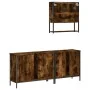Set de muebles baño 3 pzas madera contrachapada roble ahumado de , Muebles de baño - Ref: Foro24-3214672, Precio: 170,45 €, D...