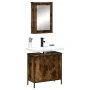 Set de muebles baño 2 pzas madera contrachapada roble ahumado | Foro24.es | Tu tienda online para hogar, jardín y más Foro24.es
