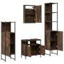 Set de muebles baño 4 pzas madera contrachapada roble ahumado by , Bathroom furniture - Ref: Foro24-3214827, Price: 217,85 €,...