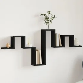 Estantería de pared madera de ingeniería negro 104,5x10x43 cm von , Regale und Regale - Ref: Foro24-840724, Preis: 28,86 €, R...