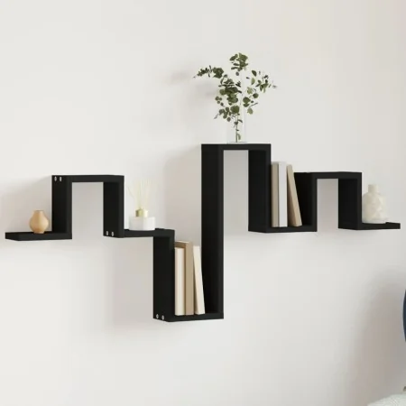 Estantería de pared madera de ingeniería negro 104,5x10x43 cm von , Regale und Regale - Ref: Foro24-840724, Preis: 28,86 €, R...
